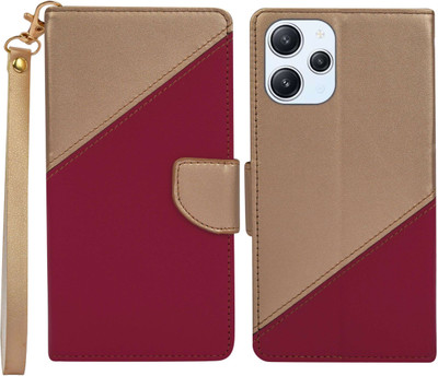 Spicesun Flip Cover for Redmi 12 / Redmi 12 4G / Redmi 12 5G / POCO M6 Pro 5G(Pink, Shock Proof, Pack of: 1)