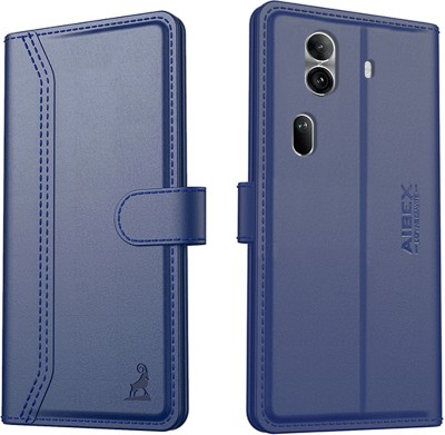 AIBEX Flip Cover for Oppo Reno 11 Pro 5G|Vegan PU Leather |Foldable Stand & Pocket |Magnetic Closure(Blue, Cases with Holder, Pack of: 1)