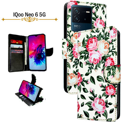 Cutemart Flip Cover for IQoo Neo 6 5G(White, Pack of: 1)