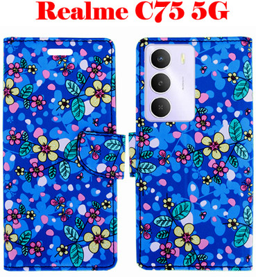 SHANNO Flip Cover for realme C75 5G(Blue, Pack of: 1)
