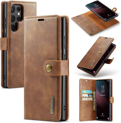 SCALEBEE Flip Cover for Samsung Galaxy S24 Ultra Premium Leather Magnetic Detachable 2 in 1 Wallet Phone Case(Brown, Card Holder, Pack of: 1)