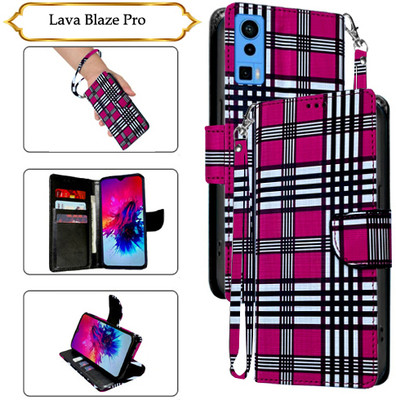 Cutemart Flip Cover for Lava Blaze Pro(Pink, Pack of: 1)