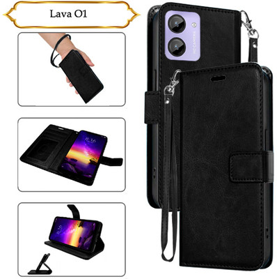 PARGO Flip Cover for Lava O1(Black, Pack of: 1)
