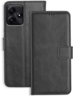 UBROS NETWORK Flip Cover for Poco M6 Pro 5G(Black, Dual Protection, Pack of: 1)