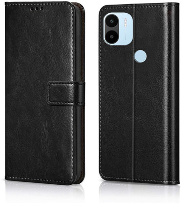 Nuvak Flip Cover for POCO C50, POCO C51, Redmi A1 Plus, Redmi A2 Plus(Black, Magnetic Case, Pack of: 1)