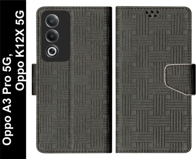 SBMS Flip Cover for Oppo A3 Pro 5G / Oppo K12X 5G Back Cover Case with Magnatic Closure(Black, Shock Proof, Pack of: 1)