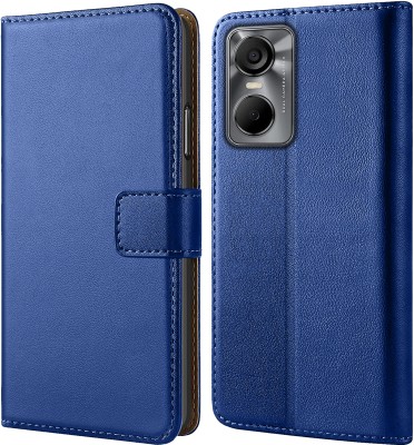 PikTrue Flip Cover for Tecno Pop 6 Pro(Blue, Dual Protection, Pack of: 1)