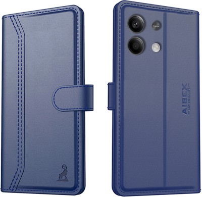 AIBEX Flip Cover for Xiaomi Redmi Note 13 Pro 5G|Vegan PU Leather |Foldable Stand & Pocket |Magnetic Closure(Blue, Cases with Holder, Pack of: 1)