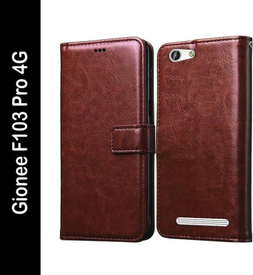 Casotec Flip Cover for Gionee F103 Pro(Brown, Pack of: 1)