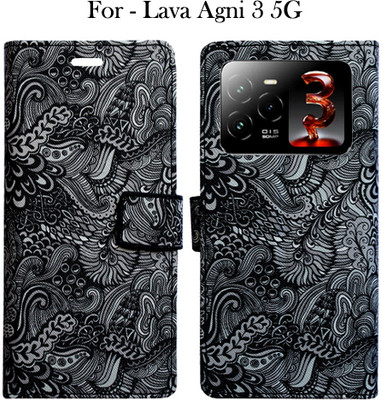 Toklot Flip Cover for Lava Agni 3 5G(Black, Pack of: 1)