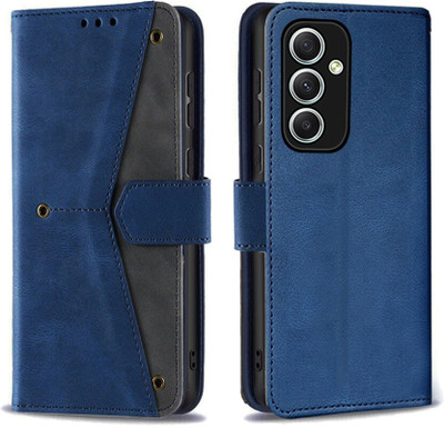Aarov Flip Cover for Samsung Galaxy M34 5G(Blue, Dual Protection)