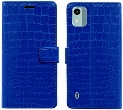 Realgo Flip Cover for Nokia C12 Pro(Blue, Pack of: 1)