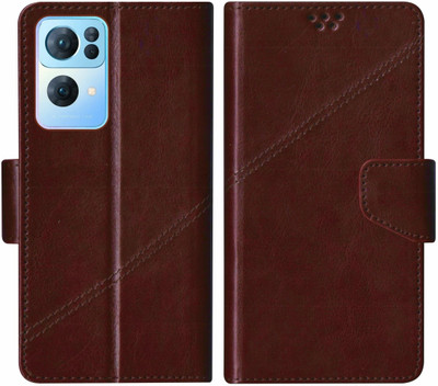 SBMS Flip Cover for OPPO Reno 7 Pro 5G / Reno7 Pro 5G(Brown, Shock Proof, Pack of: 1)