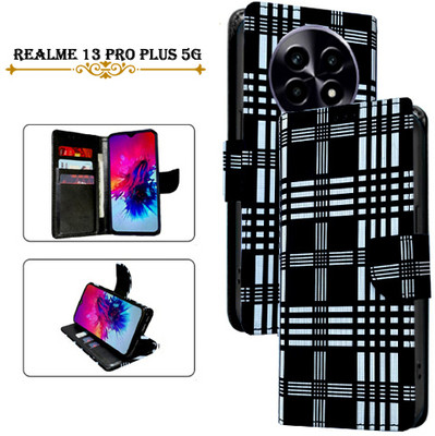 Cutemart Flip Cover for Realme 13 Pro Plus 5G(Black, Pack of: 1)
