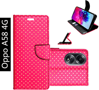 Toklot Flip Cover for Oppo A58 4G(Pink, Pack of: 1)