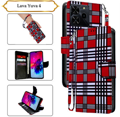 PARGO Flip Cover for Lava Yuva 4(Red, Pack of: 1)