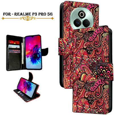 SALGO Flip Cover for Realme P3 Pro 5G(Red, Pack of: 1)