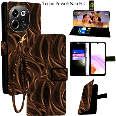 Shanno Enterprises Flip Cover for Tecno Pova 6 Neo 5G(Brown, Pack of: 1)