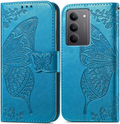 Perkie Flip Cover for realme 14x 5G(Blue, Dual Protection)