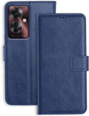 COVERHEAD Flip Cover for Back Cover for Oppo F25 Pro 5G Leather Flip Cover(Blue, Grip Case, Pack of: 1)(Blue, Camera Bump Protector)