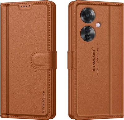 KIVANO LUXE Flip Cover for Oppo F25 Pro 5G(Brown, Magnetic Case, Pack of: 1)