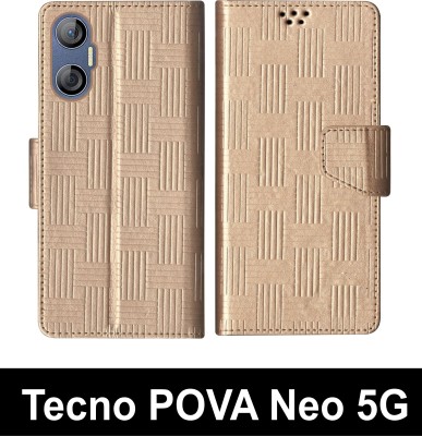 SBMS Flip Cover for Tecno POVA Neo 5G(Gold, Shock Proof, Pack of: 1)