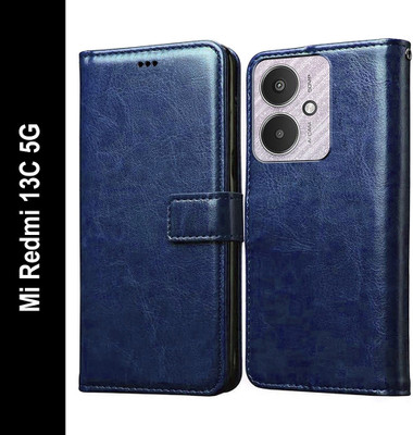 Casotec Flip Cover for Mi Redmi 13C 5G, Poco M6 5G(Blue, Pack of: 1)