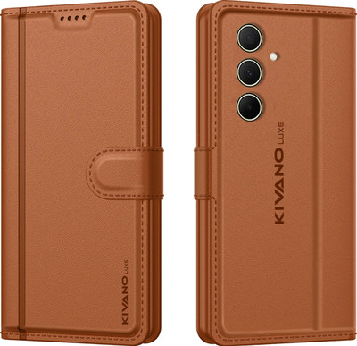 KIVANO LUXE Flip Cover for Samsung Galaxy M55s 5G / Samsung Galaxy F55 5G / Samsung Galaxy M55 5G(Brown, Magnetic Case, Pack of: 1)