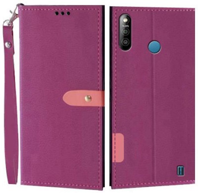 Krofty Flip Cover for Lava Z3(Pink, Cases with Holder, Pack of: 1)