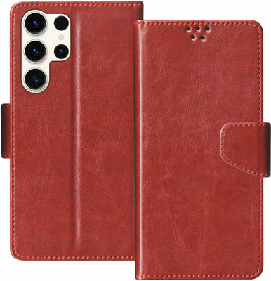 SBMS Flip Cover for Samsung Galaxy S23 Ultra 5G(Brown, Shock Proof, Pack of: 1)