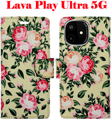 Mxkart Flip Cover for Lava Play Ultra 5G(Yellow, Pack of: 1)