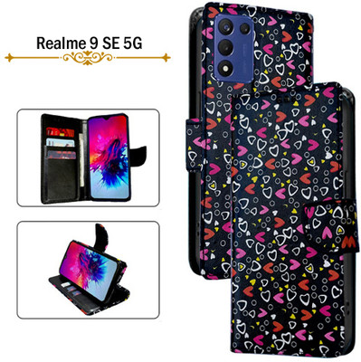 Cutemart Flip Cover for Realme 9 SE 5G(Black, Pack of: 1)
