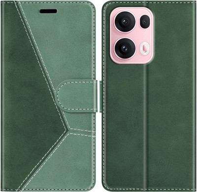 Perkie Flip Cover for OPPO Reno 13 Pro 5G(Green, Multicolor, Dual Protection)