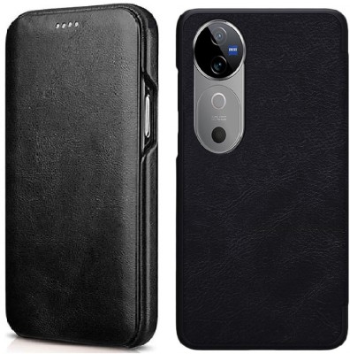 HITFIT Flip Cover for Vivo V40 5G / Vivo V40 Pro 5G / Vivo T3 Ultra 5G(Black, Magnetic Case, Pack of: 1)