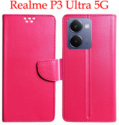 Mxkart Flip Cover for Realme P3 Ultra 5G(Pink, Pack of: 1)