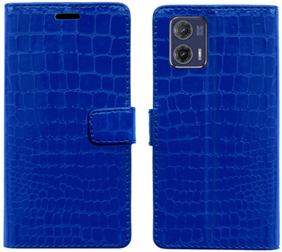Realgo Flip Cover for Motorola Moto G73 5G(Blue, Pack of: 1)