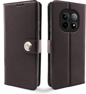 Pikkme Flip Cover for Realme P2 Pro 5G(Brown, Cases with Holder, Pack of: 1)