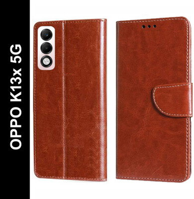 Wynhard Flip Cover for OPPO K13x 5G(Brown, Grip Case, Pack of: 1)