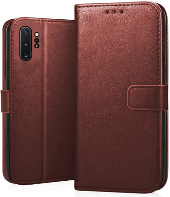 Takshiv Deal Flip Cover for Samsung Galaxy Note 10 Plus(Brown, Dual Protection, Pack of: 1)