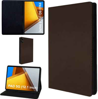 TGK Flip Cover for Poco Pad 12.1 inch Tablet(Brown, Dual Protection, Pack of: 1)