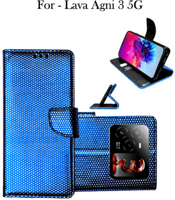 SHANNO Flip Cover for Lava Agni 3 5G(Blue, Pack of: 1)