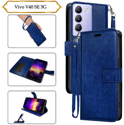 Cutemart Flip Cover for Vivo V40 SE 5G(Blue, Pack of: 1)