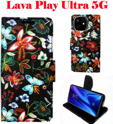 Mxkart Flip Cover for Lava Play Ultra 5G(Black, Pack of: 1)