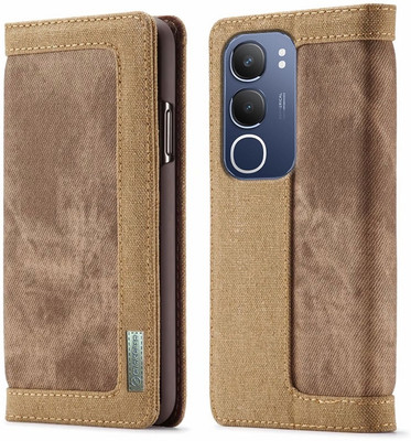 Perkie Flip Cover for vivo Y29 5G(Brown, Dual Protection)