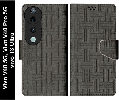 SBMS Flip Cover for Vivo V40 Pro 5G / Vivo V40 5G / Vivo T3 Ultra 5G Back Cover Case with Magnatic Closure(Black, Shock Proof, Pack of: 1)