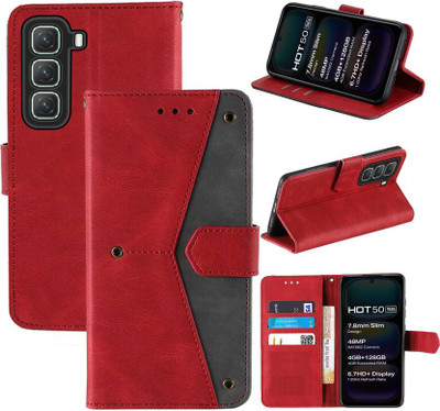 Aaghosh Flip Cover for Infinix Hot 50 5G(Red, Shock Proof, Pack of: 1)