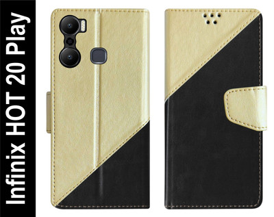 SBMS Flip Cover for Infinix HOT 20 Play Back Cover Case with Magnatic Closure(Black, Shock Proof, Pack of: 1)