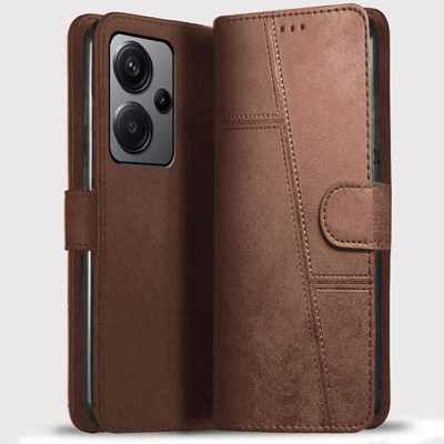 spaziogold Flip Cover for Mi Redmi Note 13 Pro Plus 5G (Stand Case)(Brown, Stand, Pack of: 1)