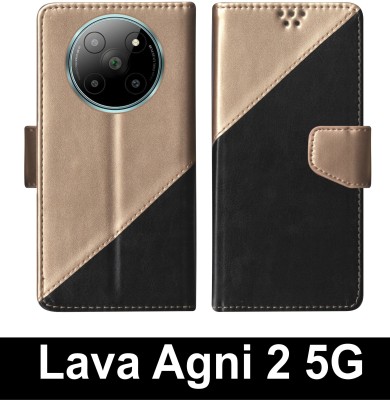 SBMS Flip Cover for Lava Agni 2 5G(Black, Shock Proof, Pack of: 1)