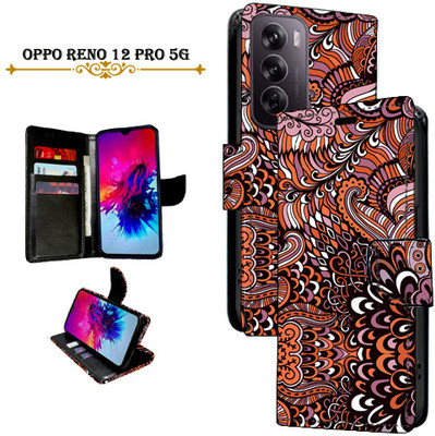 Vacko Flip Cover for Oppo Reno 12 Pro 5G(Brown, Pack of: 1)